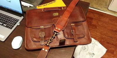 dhk 18 inch vintage handmade leather messenger bag laptop briefcase computer satchel bag for men