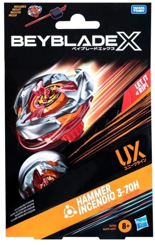 Beyblade X Hammer Incendio 3-70H UX Starter Pack Top and Launcher