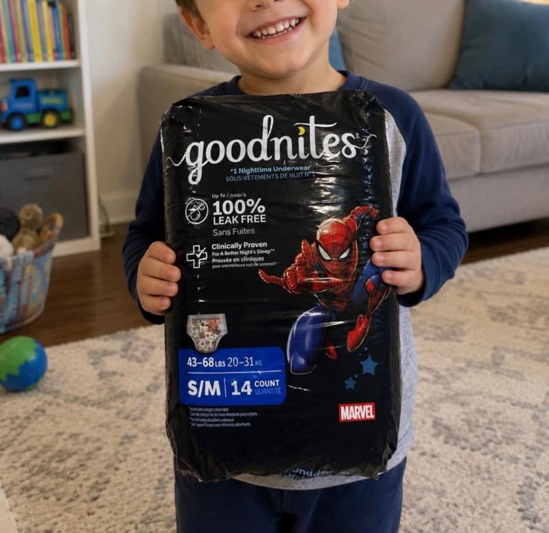 GoodNites Marvel Limited Edition Boy's Bedtime Underwear, Size