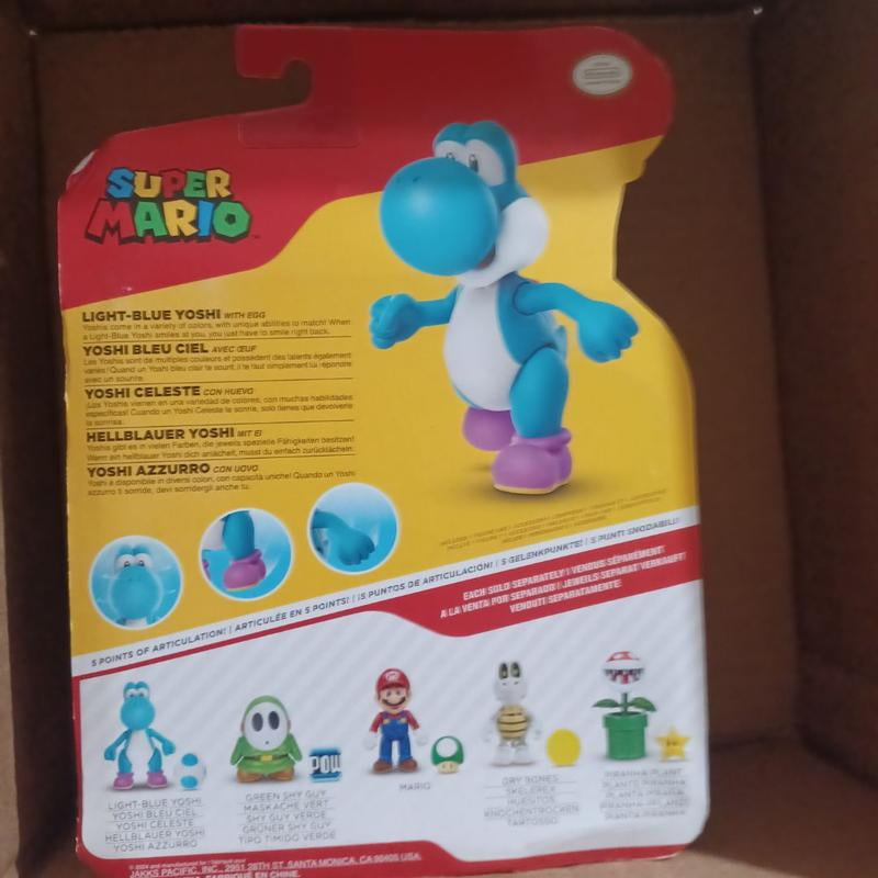 World of Nintendo Wave 40 Light Blue Yoshi Action Figure (with Egg