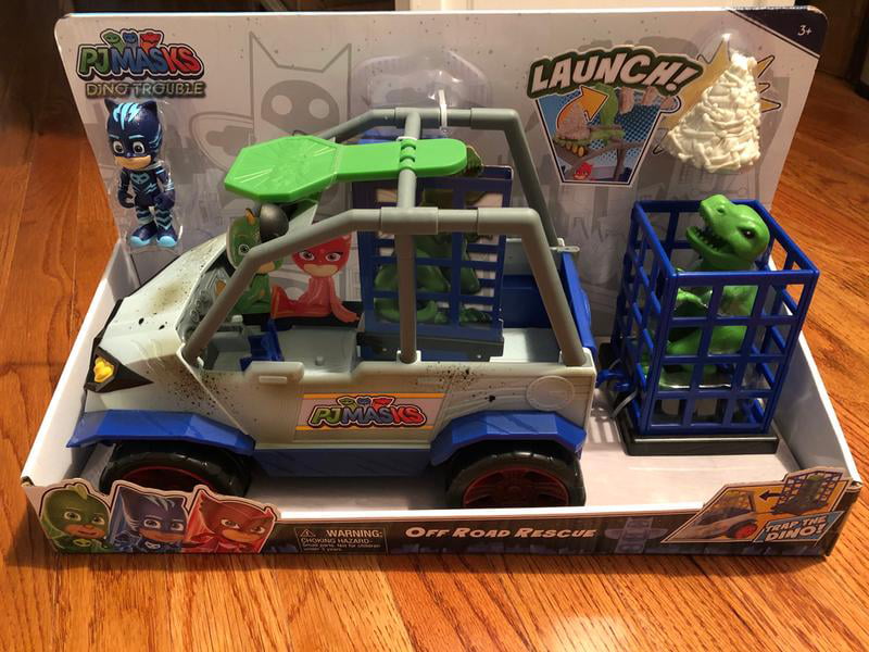 Includes Dinosaur and Catboy Figures PJ Masks Dino Trouble Off Roader Rescue Vehicle 