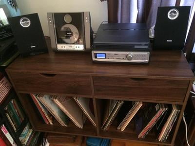 Novogratz Concord Turntable Stand With Drawers Multiple Colors Walmart Com Walmart Com