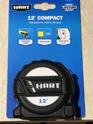 Hart 16-Foot Flat Tape Measure, Rubber Over-Mold Housing