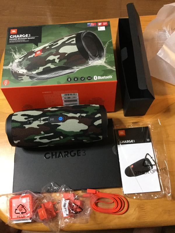 JBL Charge 3 Portable Bluetooth Speaker, Squad Camouflage