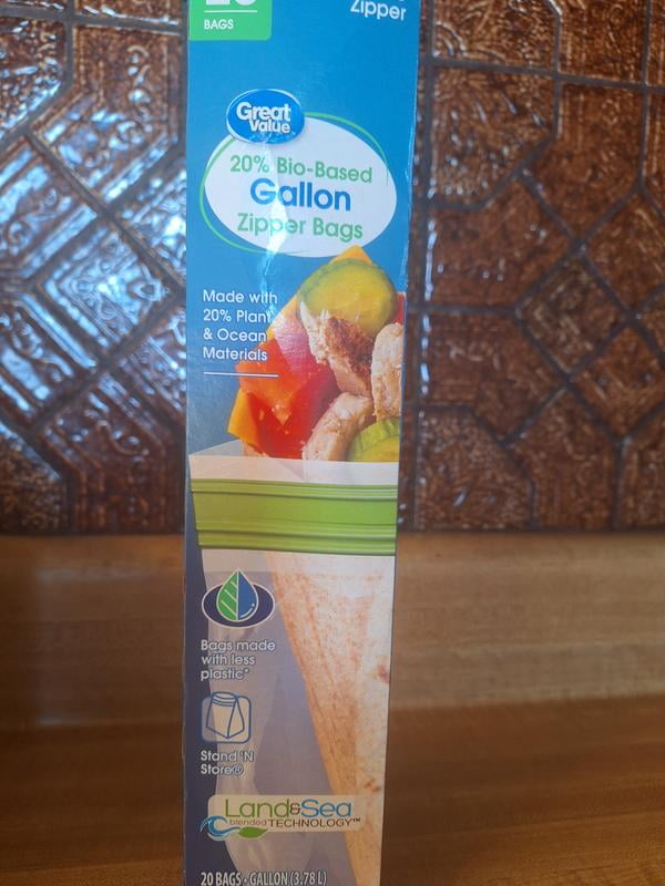 Great Value Reclosable Gallon Bags, Made with Bio-Based Materials