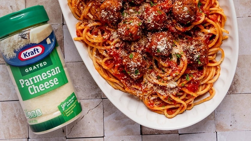 Spaghetti & parmesan meatballs