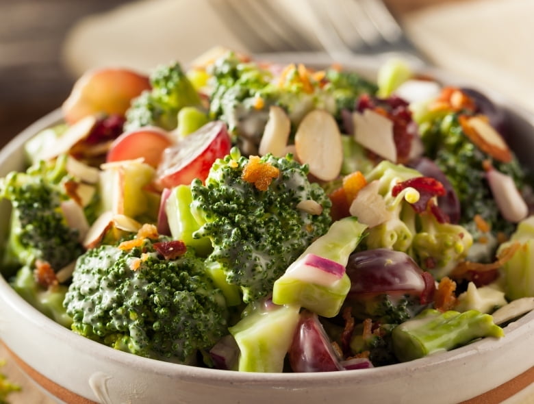 Broccoli and almond salad