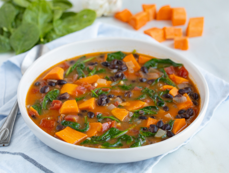 Sweet potato and black bean soup