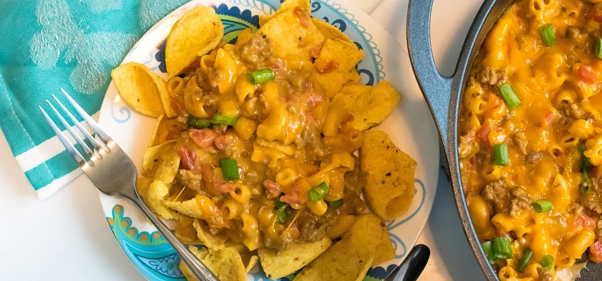One skillet cheeseburger dinner