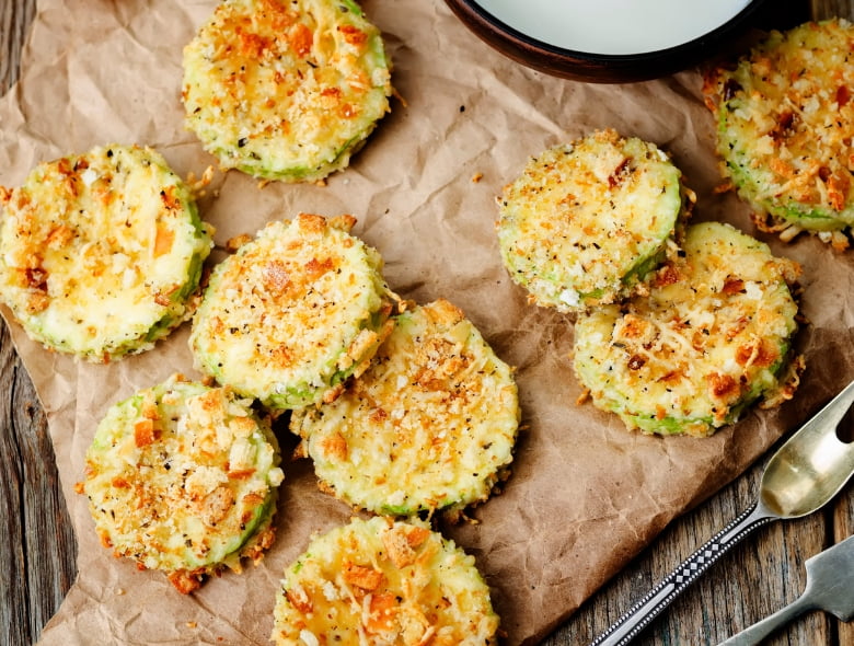 Baked parmesan breaded zucchini