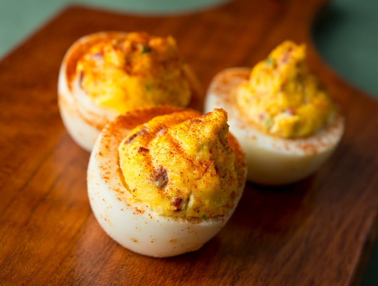 Buffalo ranch deviled eggs