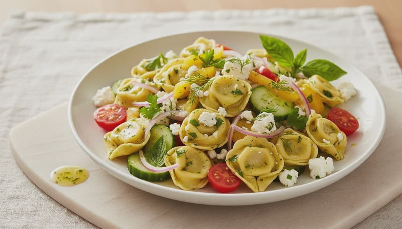 Herby Feta Tortellini Salad