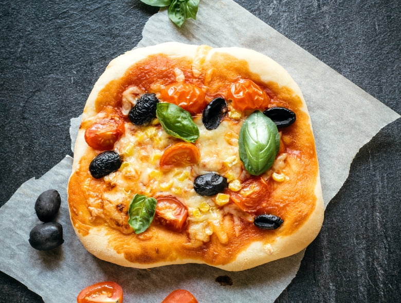 Vegetarian mini pizzas