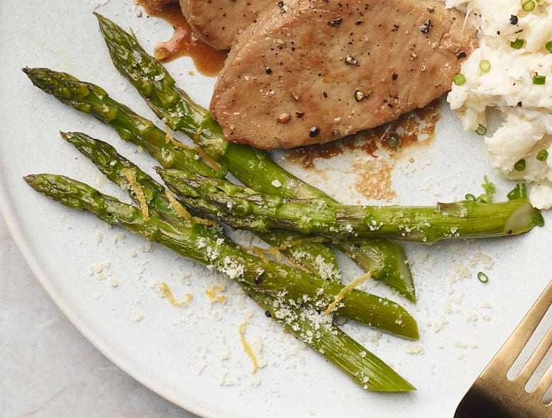 Roasted asparagus with parmesan