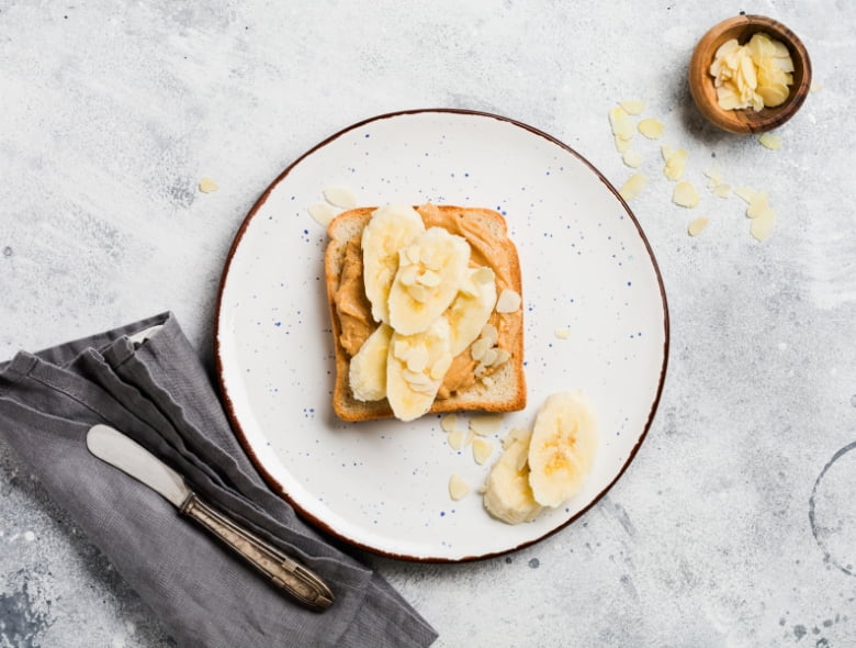 Banana and almond butter toast
