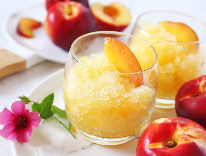 Peach and ginger granita