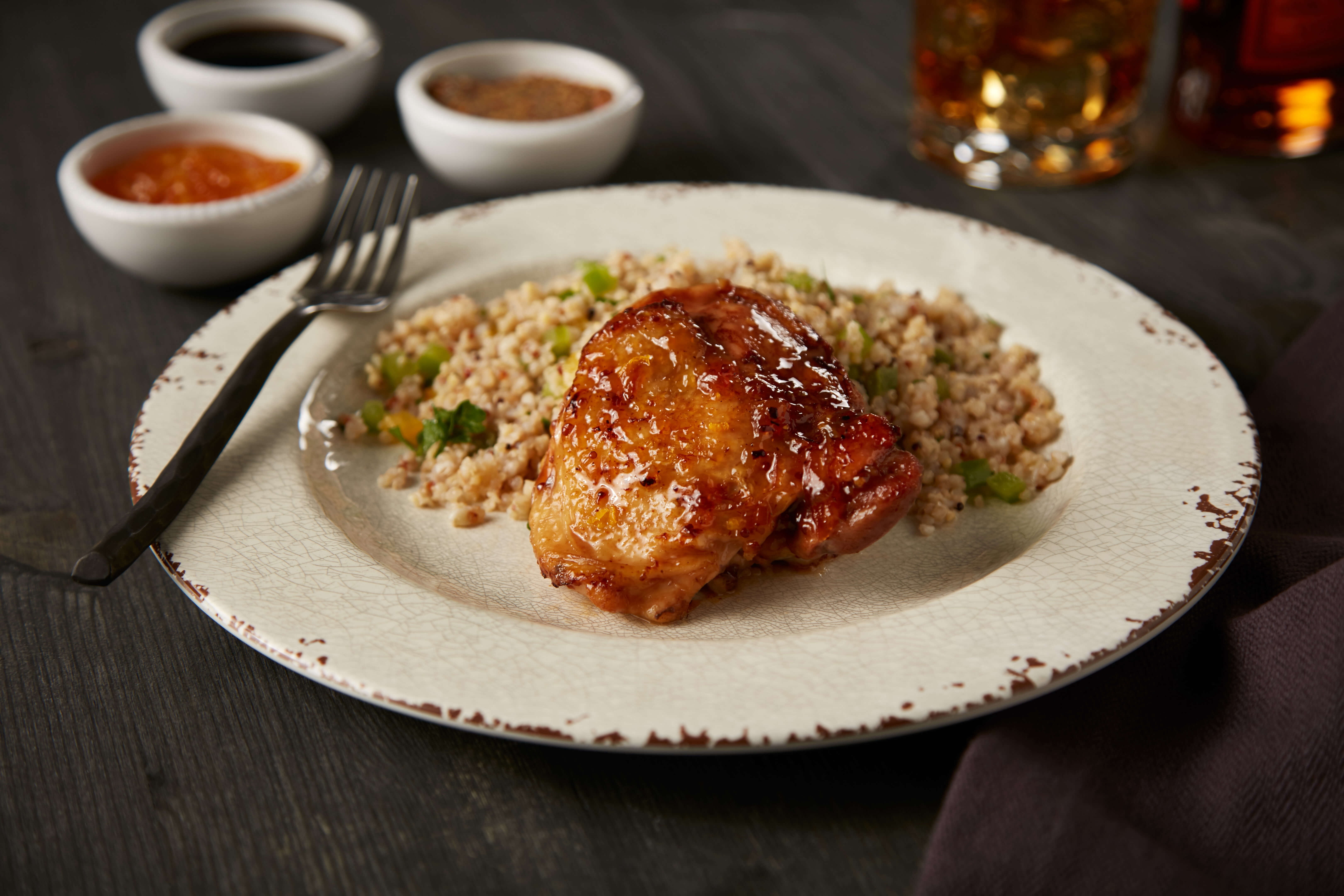 Orange Bourbon Chicken Thighs