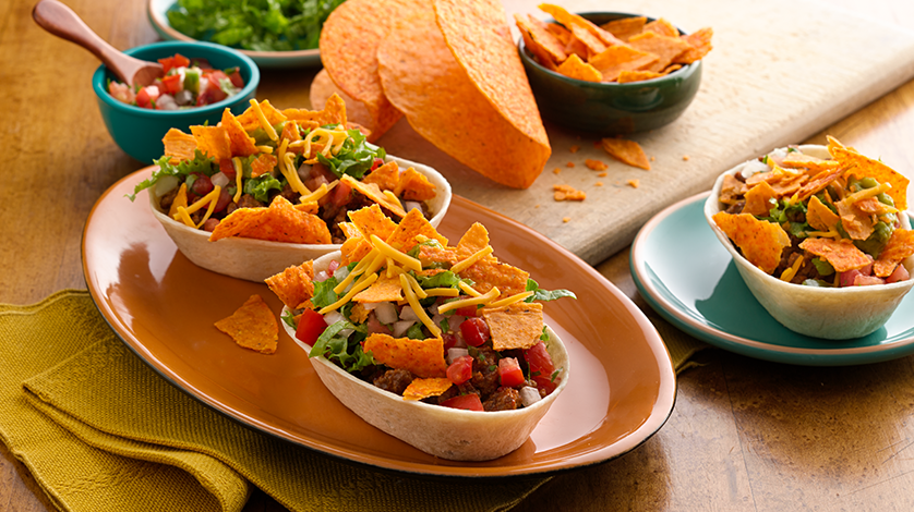 Cheesy Nacho Walking Taco Bowls