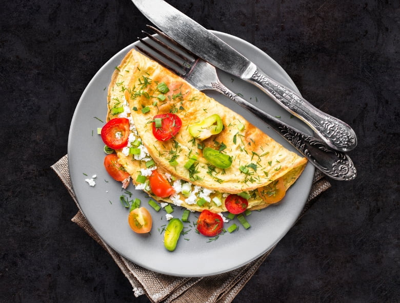 Tomato and herb omelet