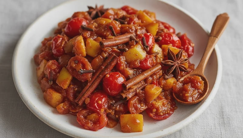 Curried Tomato Apple Chutney
