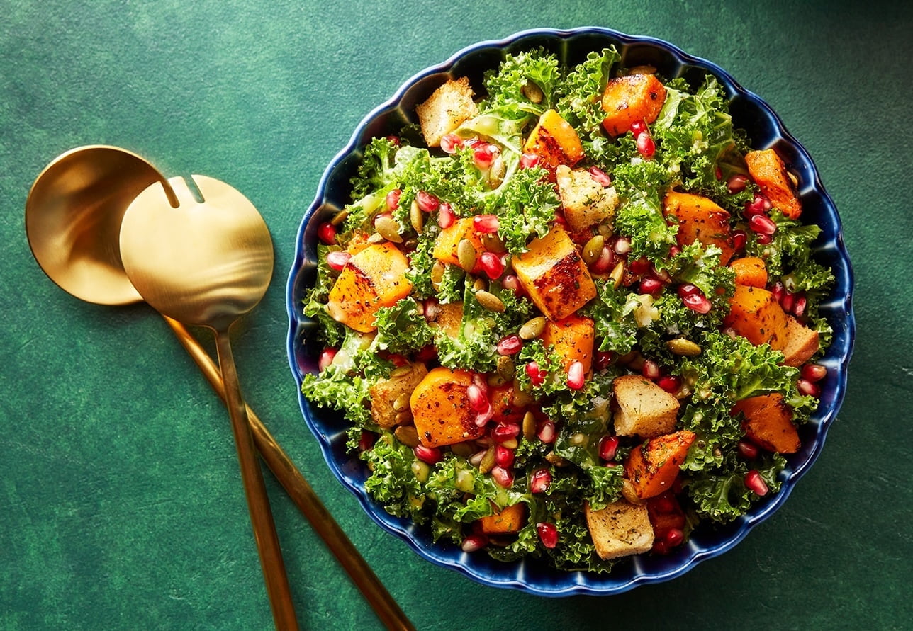 Roasted squash & kale salad 