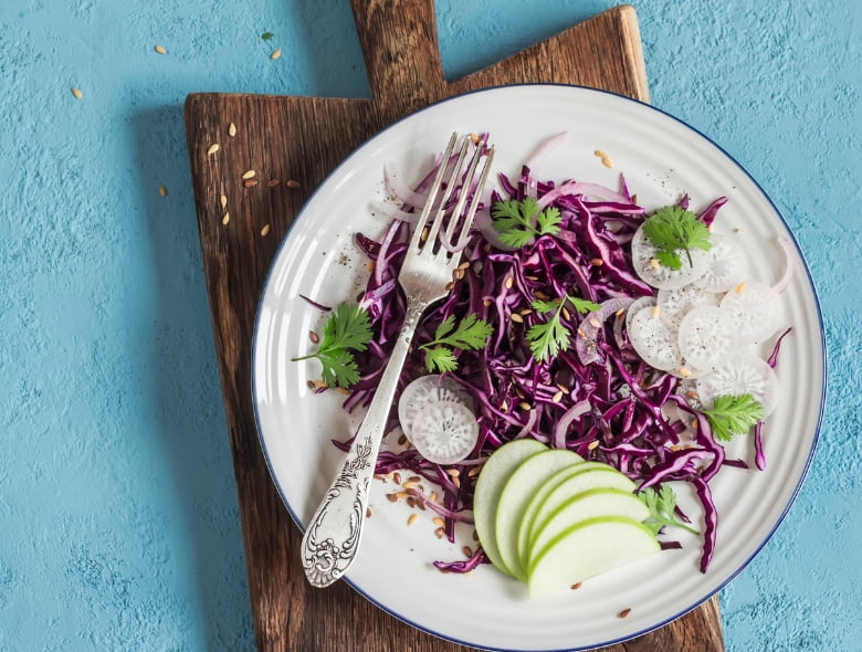Cabbage and apple slaw