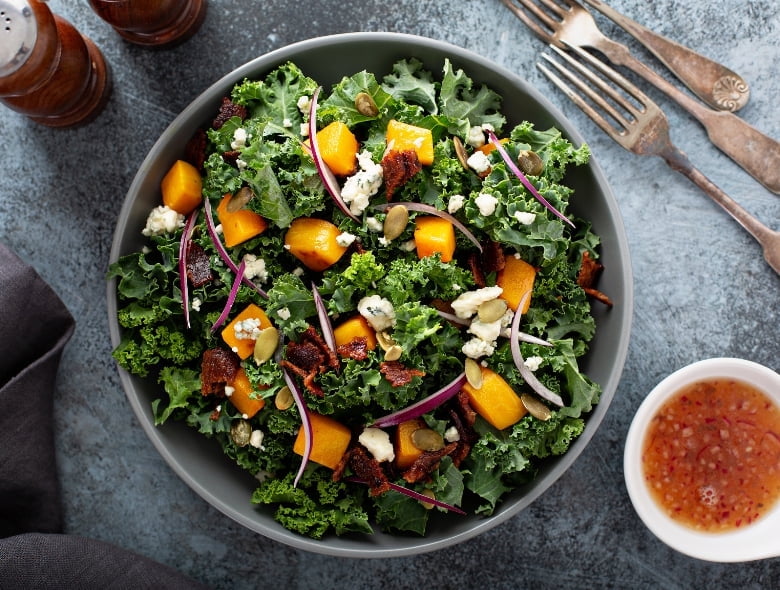 Kale and squash salad with apples