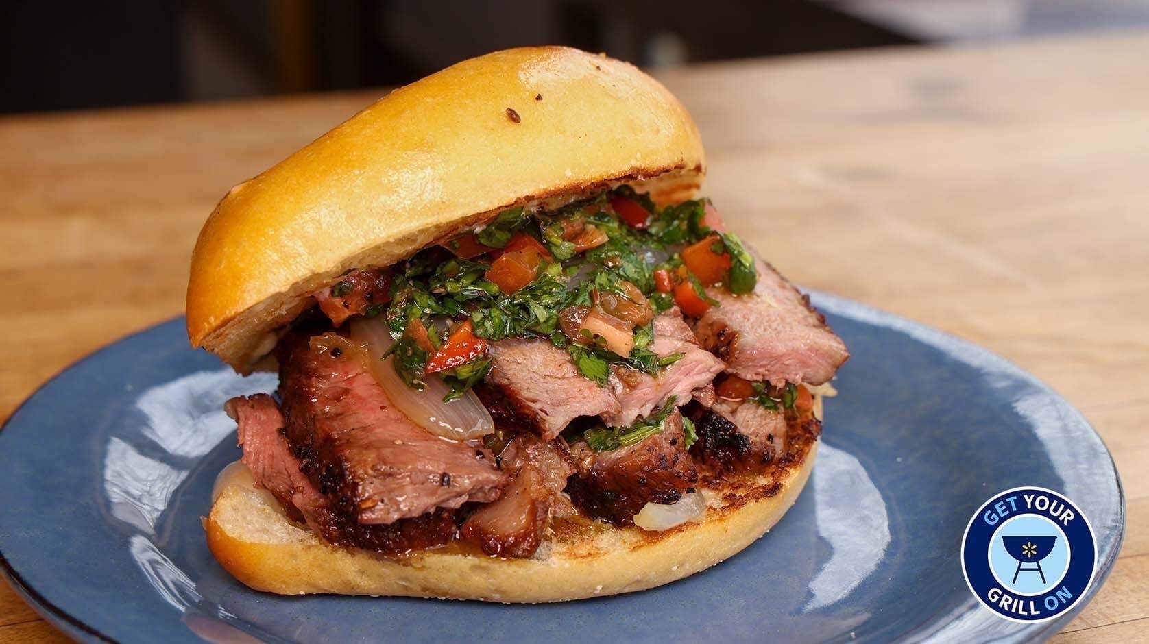 Chimichurri steak sandwich