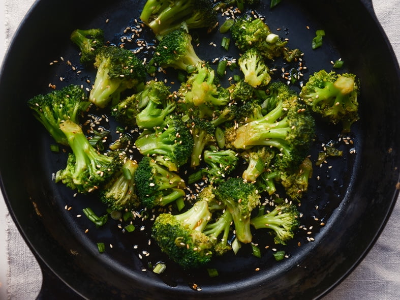 Sesame broccoli with scallions