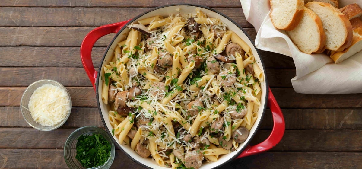 Creamy pasta with sausage and mushrooms Recipe - Walmart.com