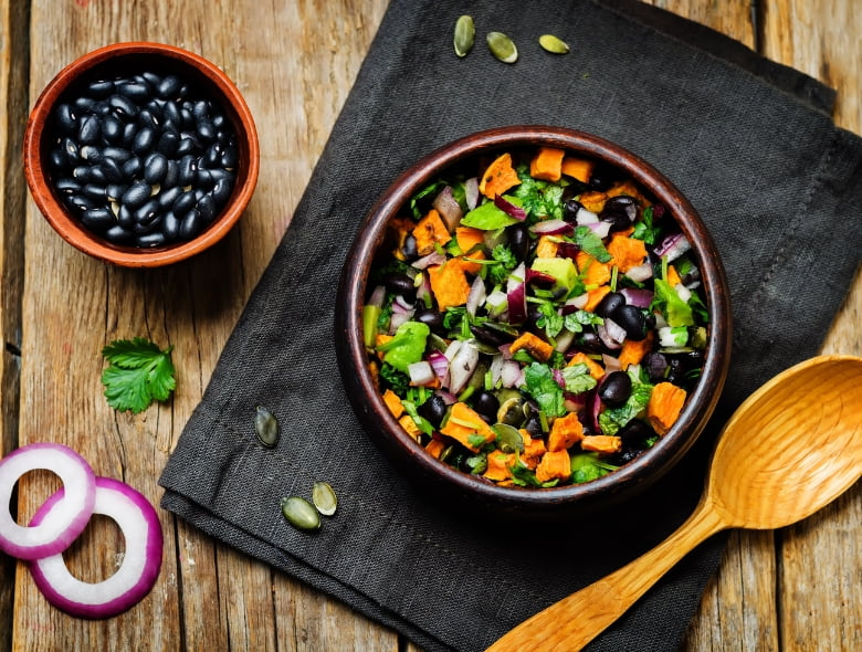 Sweet potato salad with cilantro and lime