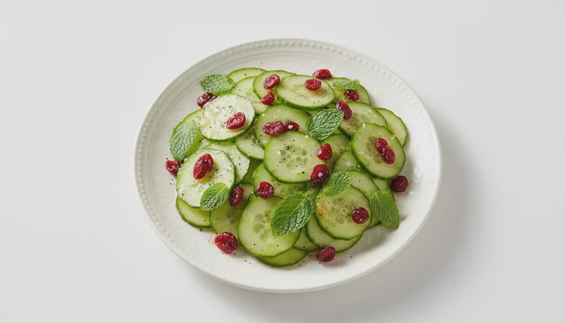 Crisp Cucumber Cranberry Mint Salad