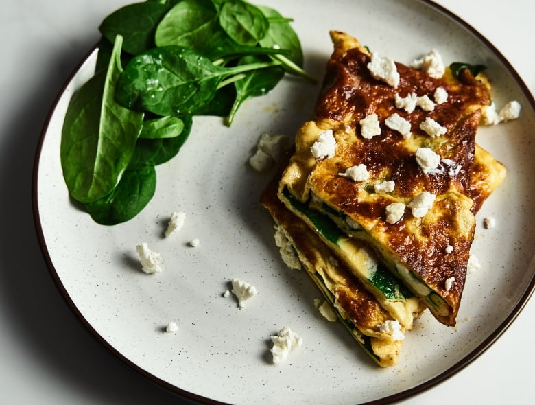 Spinach and feta omelet