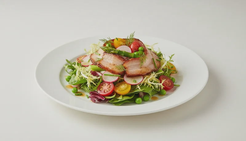 Smoked Pork Belly Layered Salad