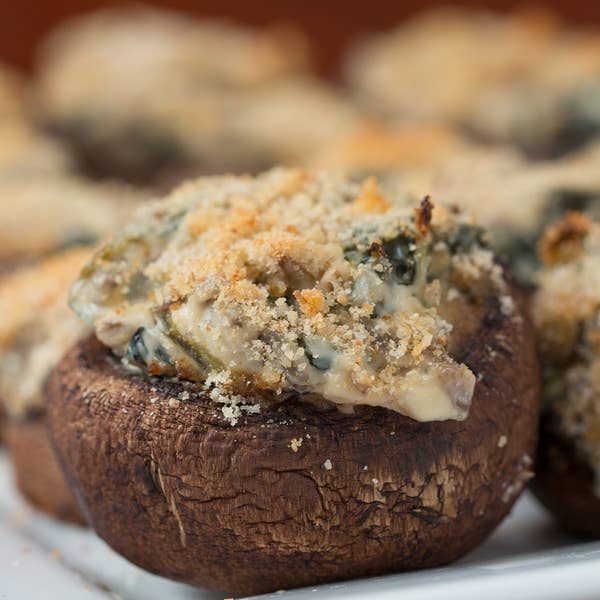 Creamy spinach stuffed mushrooms