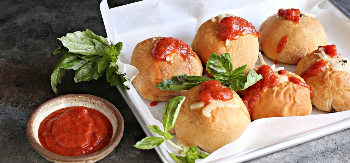 Meatball sliders in biscuits