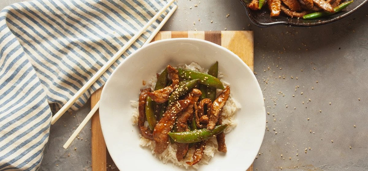 Sesame ginger beef stir fry