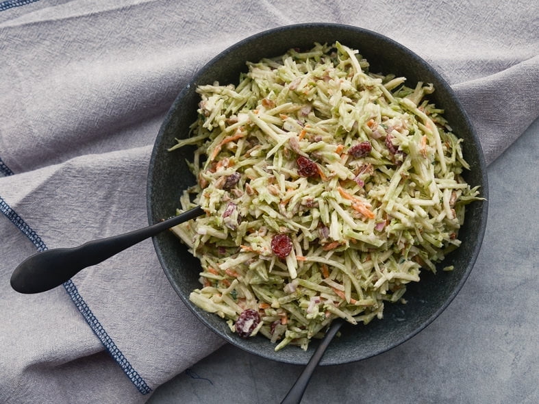 Broccoli slaw with mustard dressing