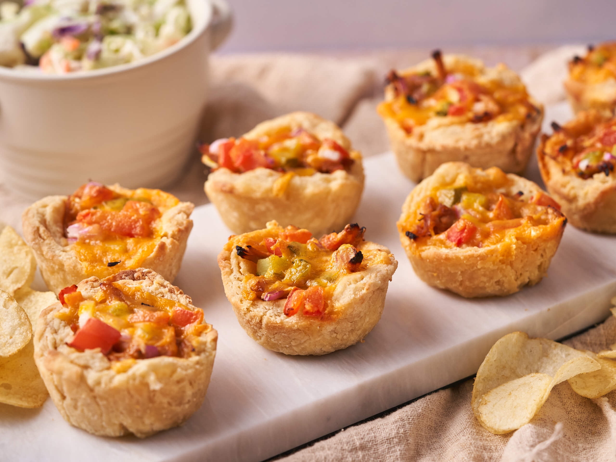 Pulled pork barbecue biscuit cups Recipe