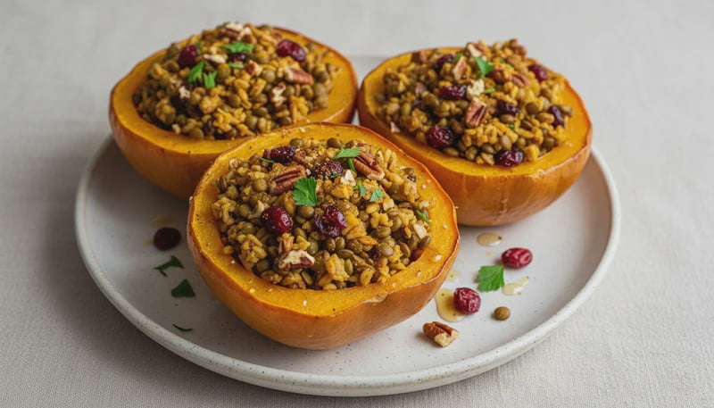 Farro Lentil Stuffed Acorn Squash Recipe - Walmart.com