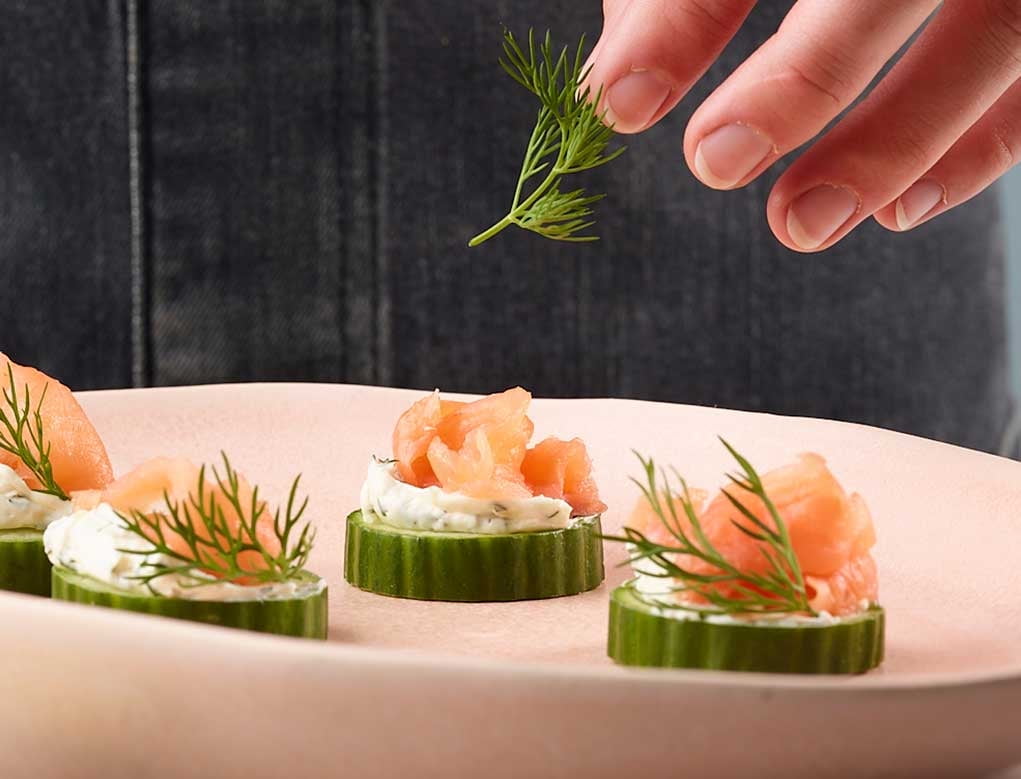 Smoked salmon & cucumber bites