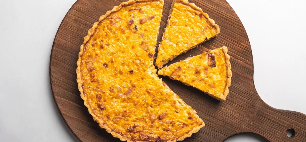 Quick ham and cheese quiche Recipe