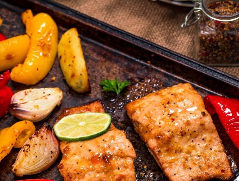 Sheet pan salmon and roasted peppers Recipe - Walmart.com