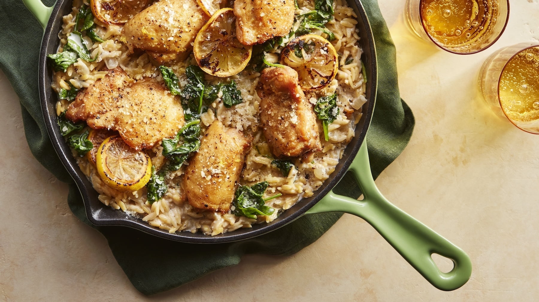 1-pan lemon chicken & orzo