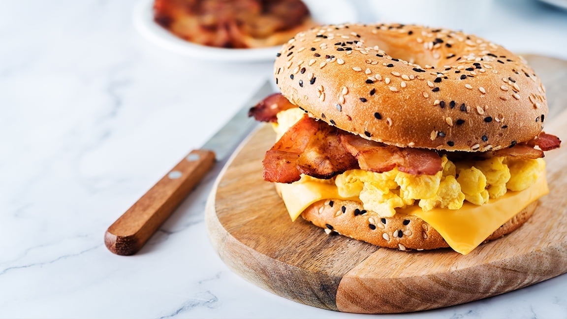 Spicy bacon egg and cheese sandwiches