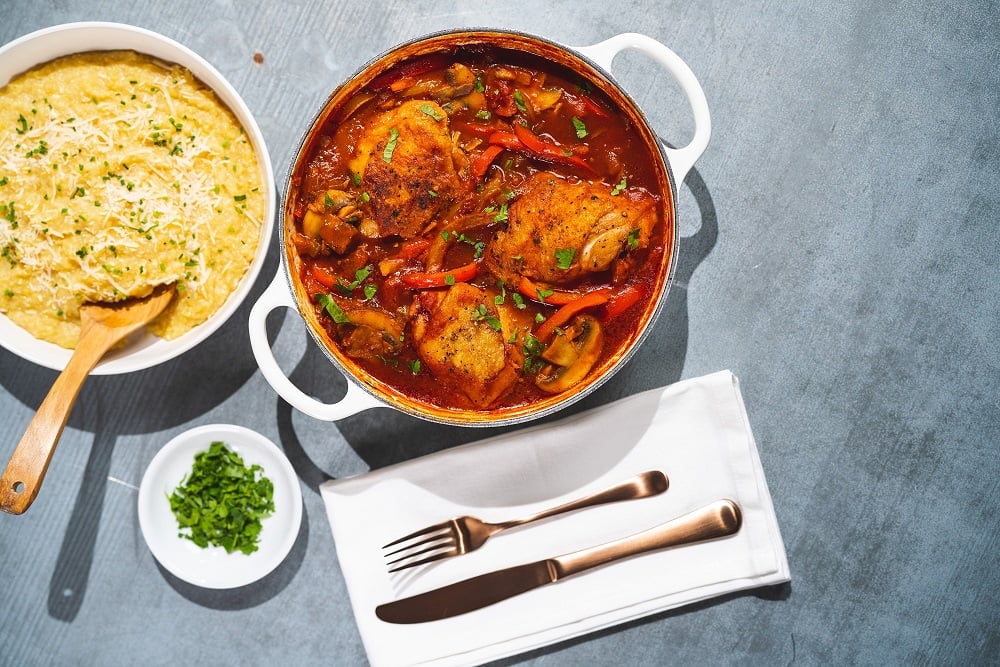 Braised moroccan chicken
