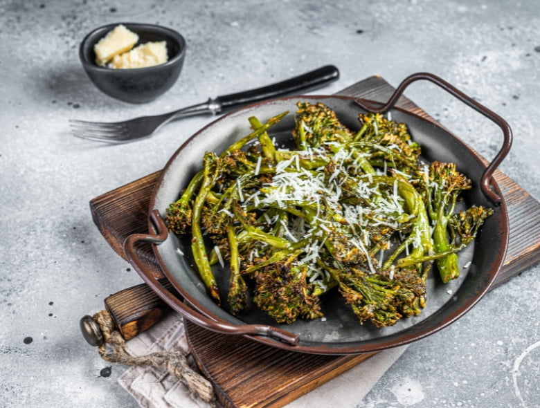 Roasted broccolini with lemon and parmesan