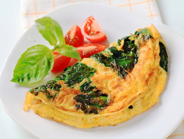 Tomato and basil omelet