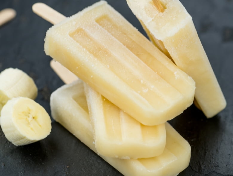 Honey and banana popsicles