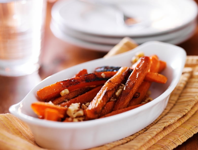 Roasted maple dijon carrots